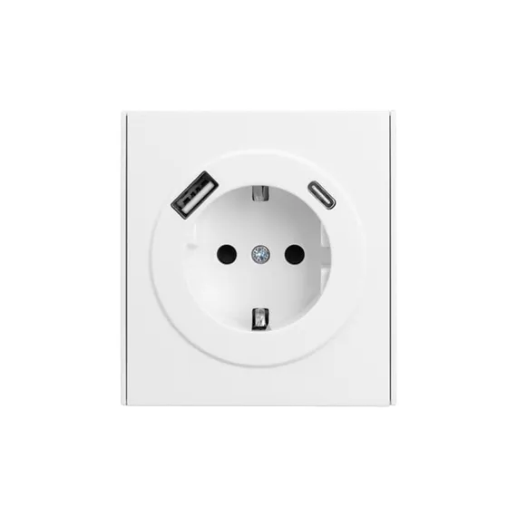 Розетка STRONG 1-ая с/з с/у з/ш 16А с USB A+C быстрой зарядки 5В/3А жемчуг KRANZ