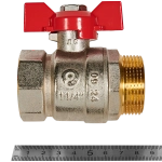 Кран шаровой полнопроходной ROMMER - 1"1/4 (ВР/НР, PN40, ручка-бабочка)