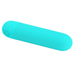 Аквамариновая перезаряжаемая вибропуля Stefan - 8 см. (Цвет: аквамариновый)