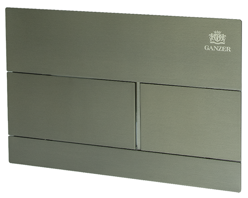 Кнопка НЕРЖ для инсталляции  с КВАД клав. (ГРАФИТ)  GANZER  (24/1шт)