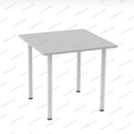 Стол квадратный на металлических опорах (белый)