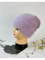 шапка зимняя вязаная ангора с пайетками