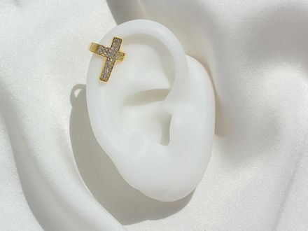 Кафф "Крест" 15,5мм, со стразами