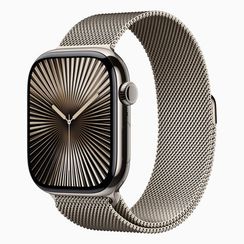 Apple Watch Series 10, 42mm, титан цвета «Натуральный титан», миланский сетчатый браслет