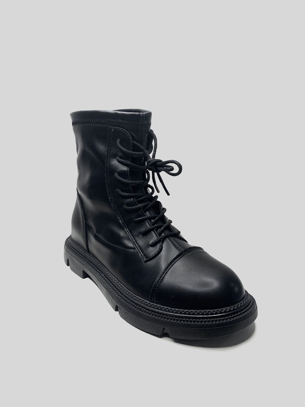 Ботинки со шнуровкой и молнией сзади Dino Albat 2172-1 из кожи с утеплителем\Черный недорого