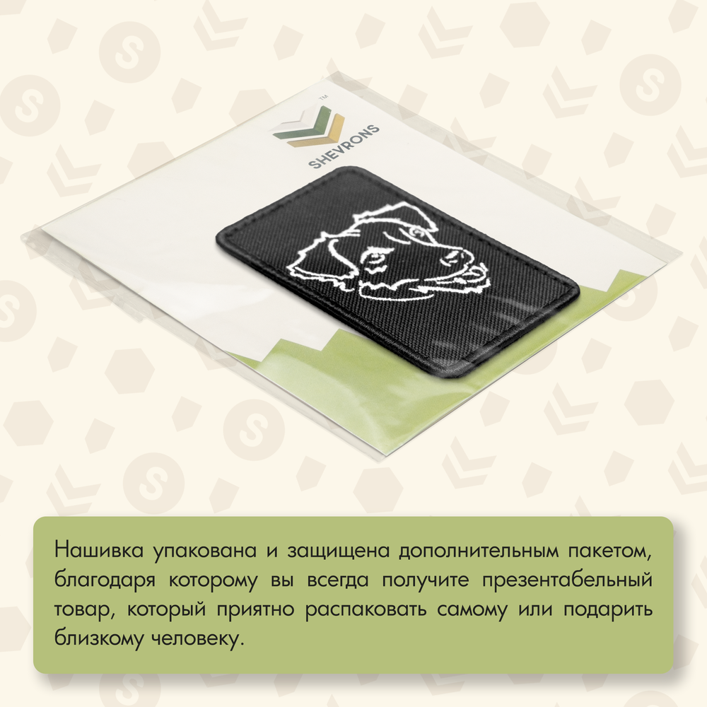 Нашивка на одежду, патч, шеврон на липучке "Джек-рассел-терьер" 5,5х9 см