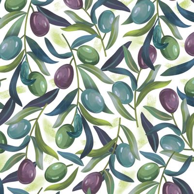 Разноцветные оливки на светлом фоне