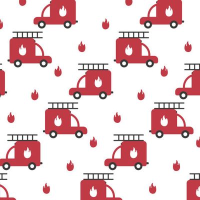 Buy kids fabric car fire engine white red