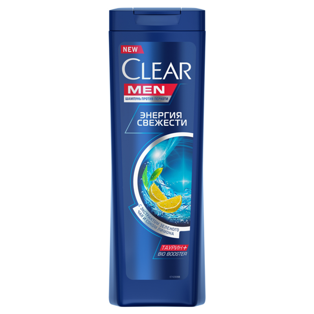 Clear шамп. МУЖ 400мл Энергия свежести (чайное дерево, женьшень) *6*12*