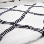 Коврик для ванной 60*90см "Орнамент"", полиэстер, белый с черным полосами