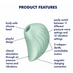 Вакуумный клиторальный стимулятор с вибрацией Pearl Diver Satisfyer ментоловый