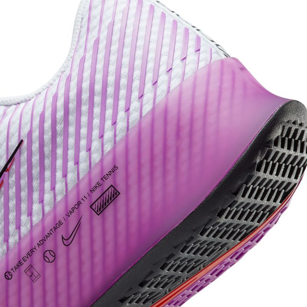 Мужские кроссовки теннисные Nike Zoom Vapor 11 - white/fuchsia dream/picante red/black