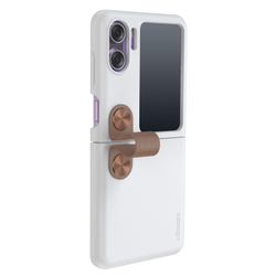 Чехол белого цвета (Morning White) с мягким силиконовым покрытием от Nillkin для OPPO Find N2 Flip, серия Flex Flip