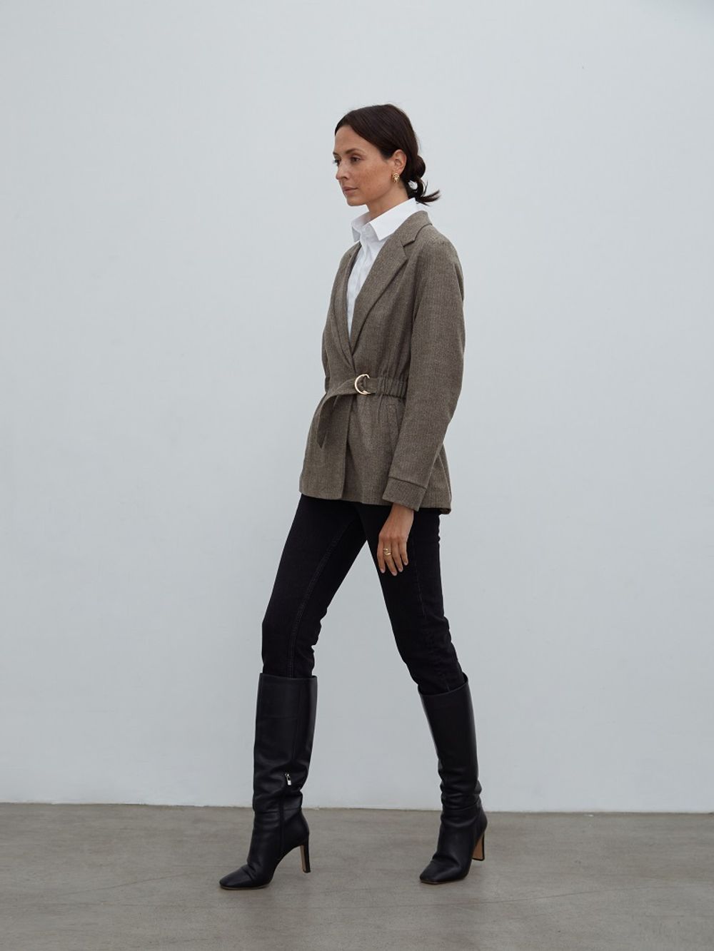 Жакет елочка бежевая (Размер 42,50)