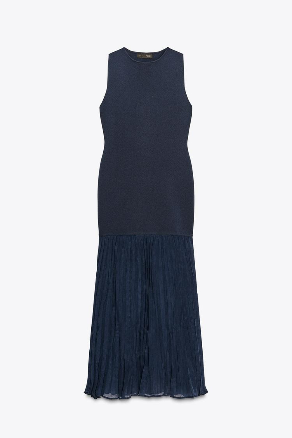 ZARA КОМБИНИРОВАННОЕ ТРИКОТАЖНОЕ ПЛАТЬЕ, СИНИЙ