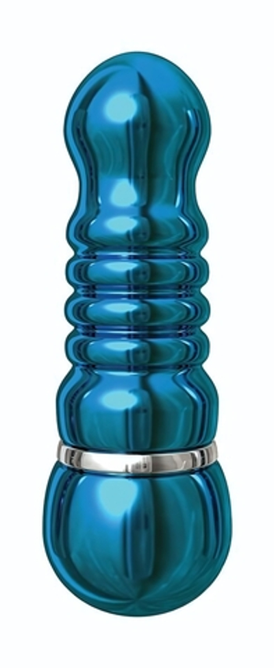 Голубой алюминиевый вибратор BLUE SMALL - 7,5 см. (Цвет: голубой)