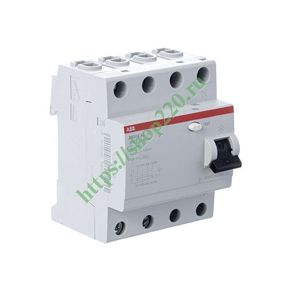 УЗО ABB FH204 AC-25/0,03 4-х полюсное тип AC 25A 30mA 4 модуля 2CSF204002R1250 (ВДТ) 2CSF204004R1250