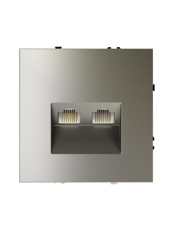 Розетка компьютерная 2-м СП S70 RJ45 + RJ45 кат.6 механизм шелк Voltum VLS060204