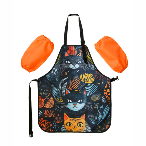 Фартук фастекс 54х45 Сказочные коты (черный)