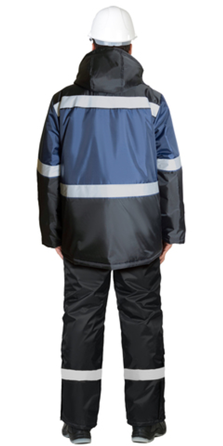 Куртка СИРИУС-ТЕРМИНАЛ зимняя, темно-синяя с черным и СОП