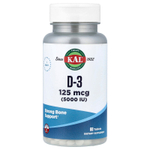 KAL, D-3, 125 мкг (5000 МЕ), 60 таблеток