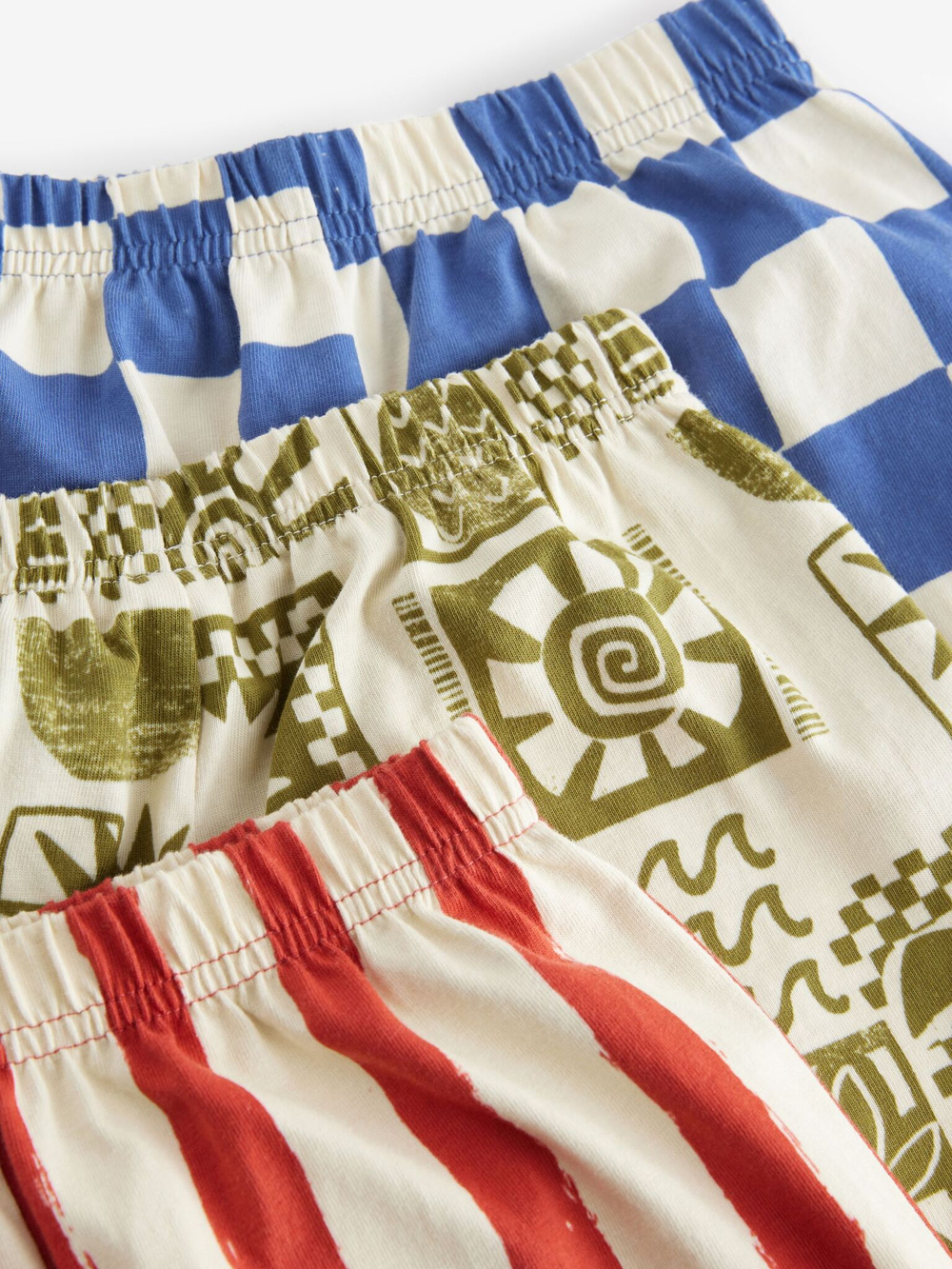 Пижама для мальчика Next AK0-016, 3 шт., Синий, Бежевый, Кирпичный