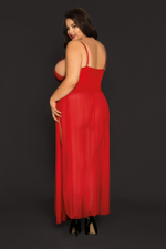 Комбинация и стринги Candy Girl Tabitha красные 2XL