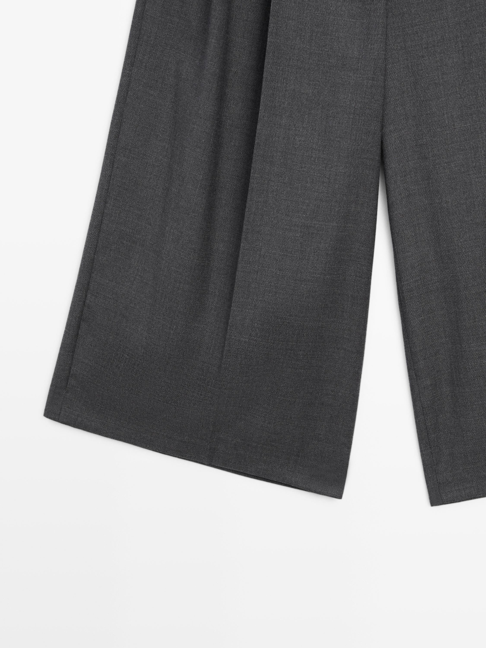 Massimo Dutti Длинные шерстяные бермуды с вытачками, серый