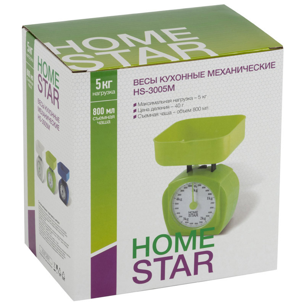 Весы кухонные HOMESTAR HS-3005M белый (002801)