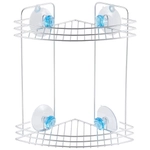 Полка угловая двухъярусная W2672 Бриллиант, синий (крепление: присоски)