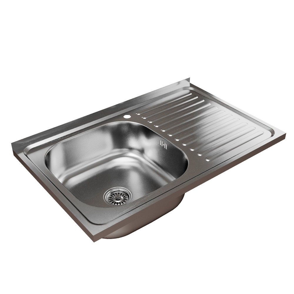 Мойка 80х50 (0,6) лев вып 3 1/2 MIXLINE 16см с сифоном ДЕКОР