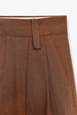 Брюки из смесового льна с защипами — zw collection