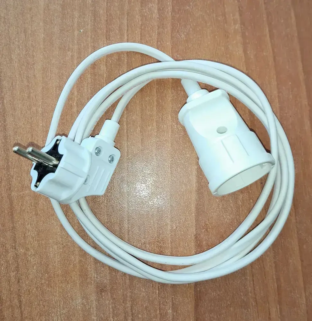 Удлинитель электрический "Доктор Ап" 1 розетка, 3 метра, ПуГВВ 2x1.5 мм, белый 3.6 кВт, 16А, серия "Мощный"