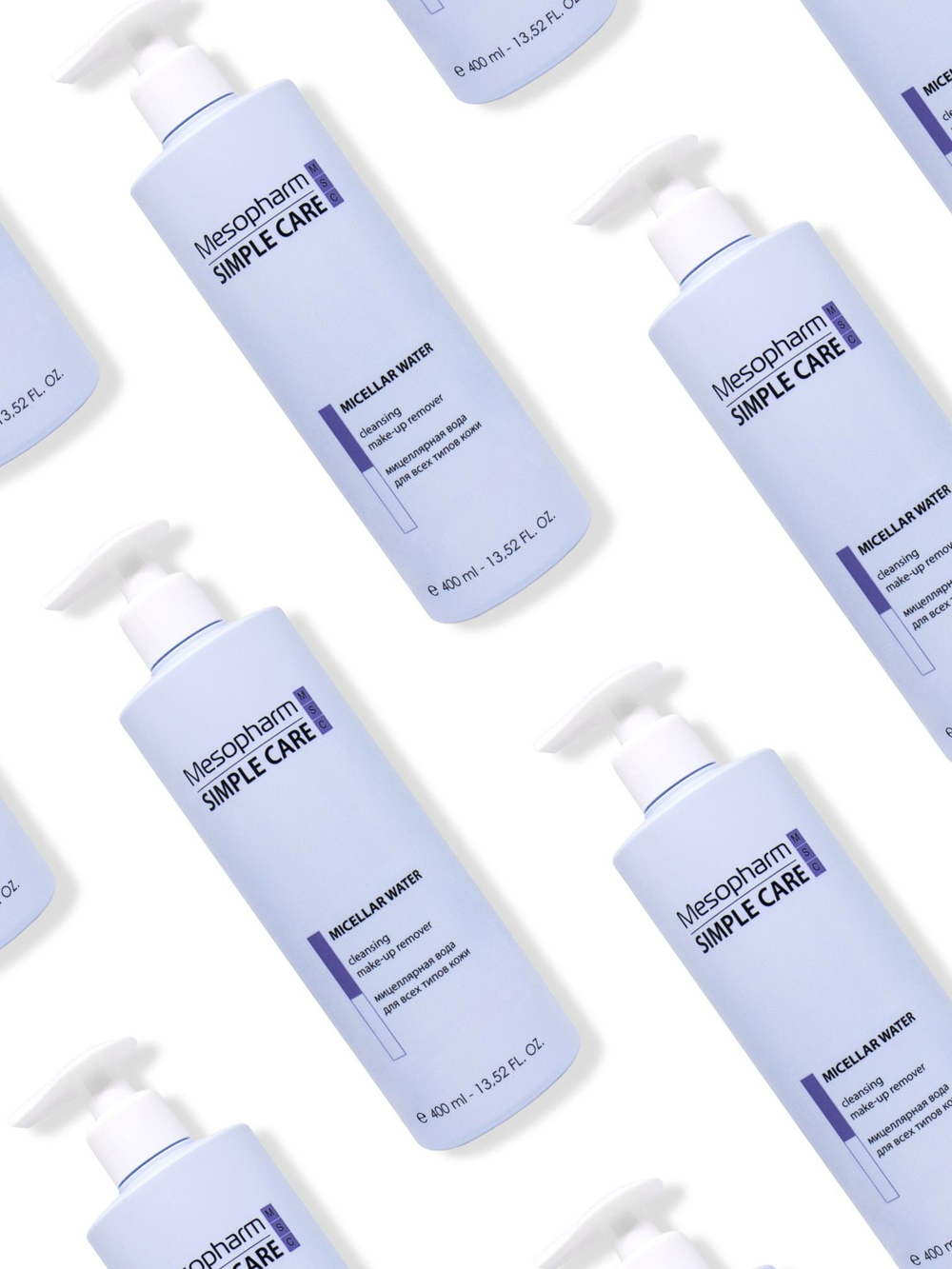 Mesopharm Simple Care MICELLAR WATER - Мягкая профессиональная мицеллярная вода для снятия макияжа и загрязнений кожи + дозатор, 400 мл