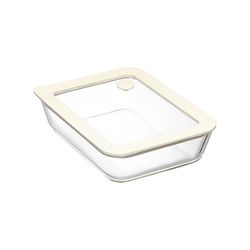 Контейнер для запекания и хранения стеклянный с вакуумным эффектом, 700 мл, молочный