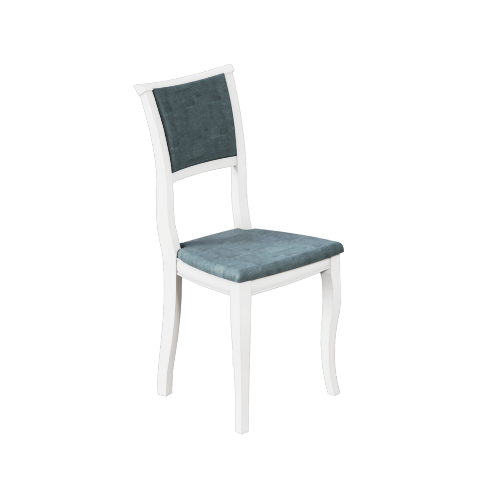 Стул деревянный АЛИНДА 1, белый матовый + ткань №129