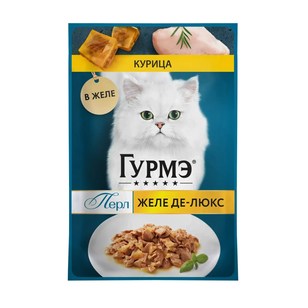 Курица в желе, 75г влажный корм для кошек Гурмэ Перл