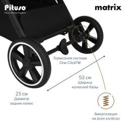 Pituso Коляска прогулочная MATRIX XXL Black