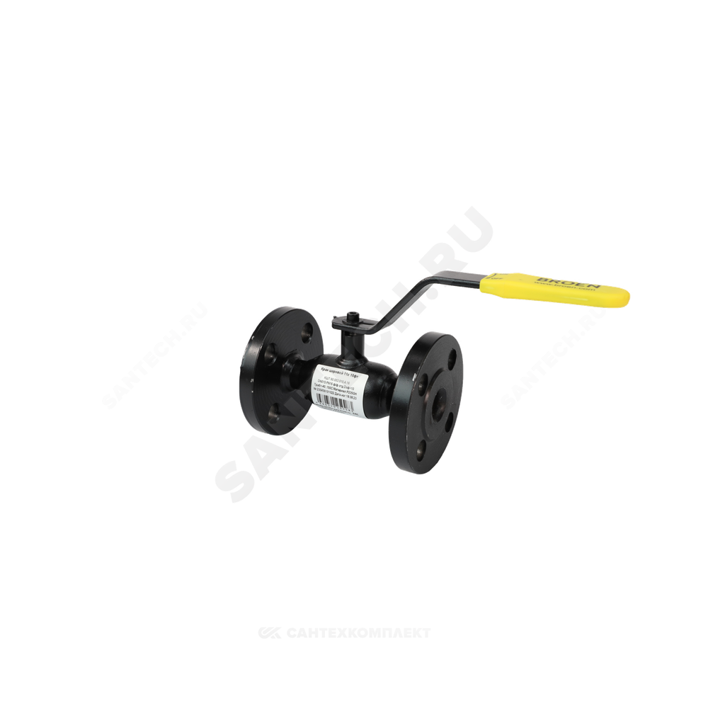 Кран шаровой сталь 09Г2С 11с10фт Ду 150 Ру16 фл L=348мм BROEN КШТ 60.003.150.А.16
