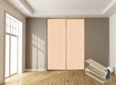 Дверь-купе 2850*600(700,800,900) мм, золото матовое, Дуб молочный LAMARTY