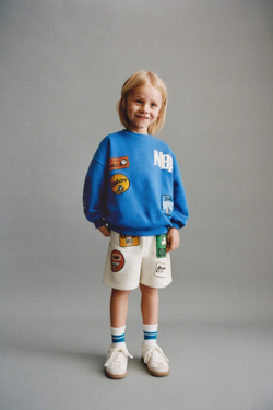 ZARA ШОРТЫ С НАШИВКАМИ NBA ©, ЭКРЮ