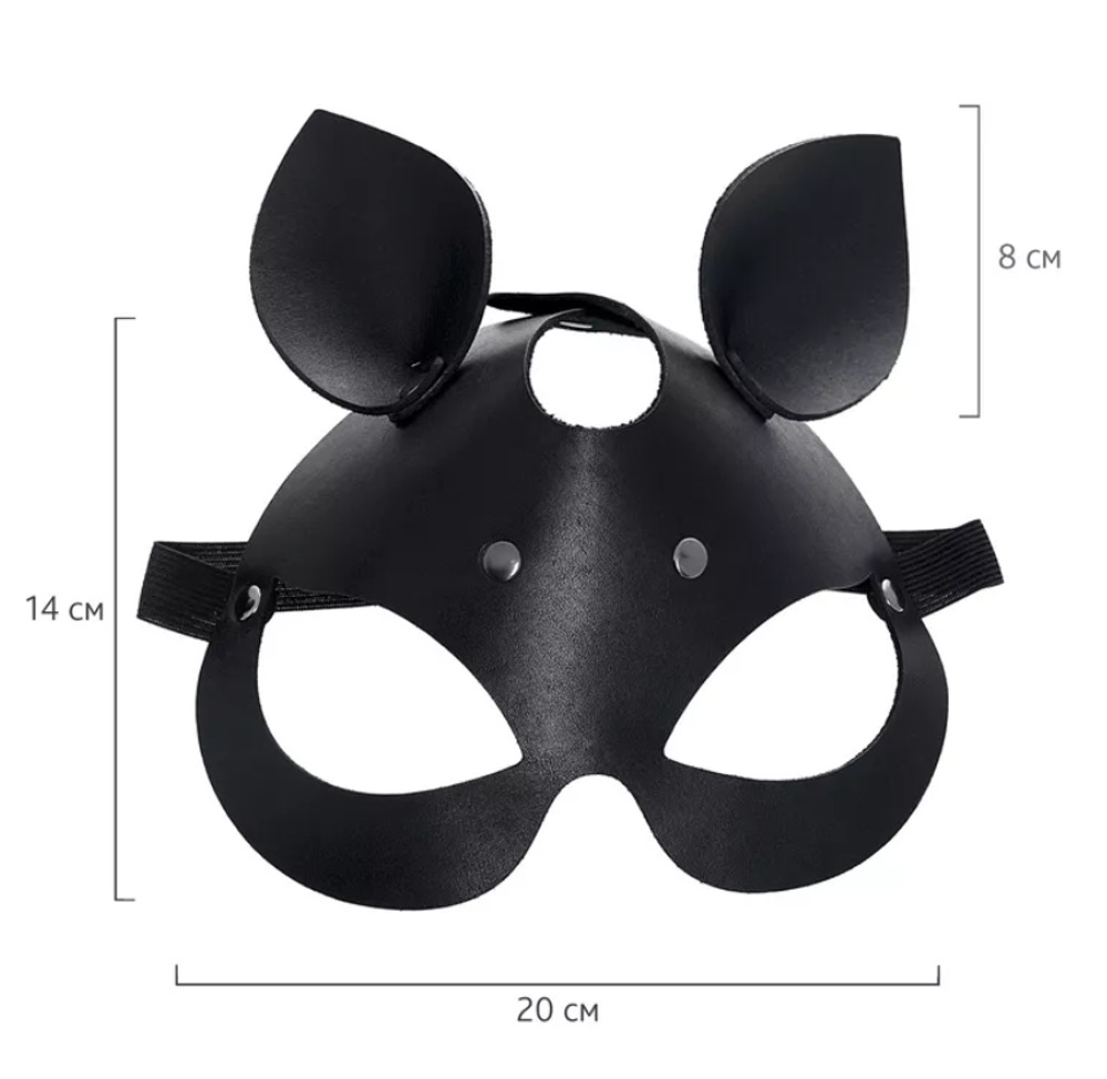 Маска из натуральной кожи Impirante Кошечка, черный