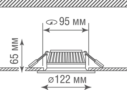 Светильник встраиваемый, 9W, 763Lm, 3000К