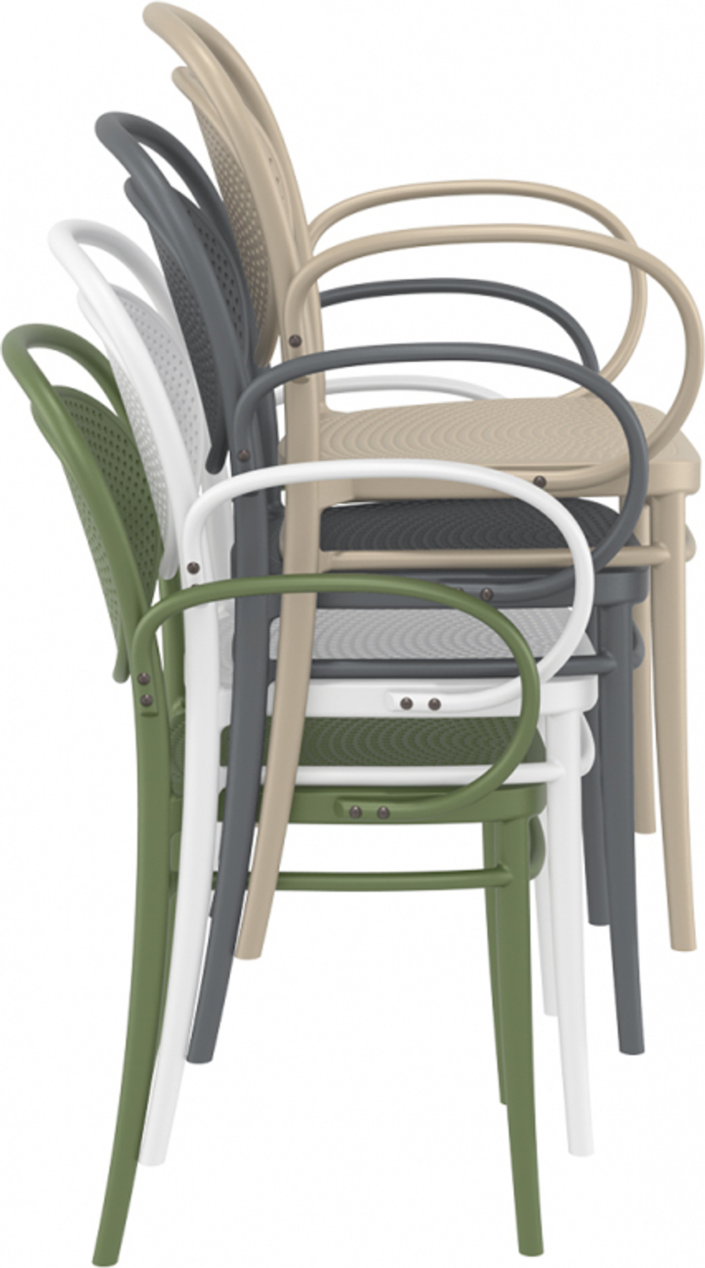 Кресло пластиковое Siesta Contract Marcel XL, темно-серый