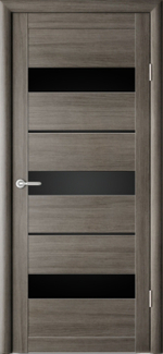 Межкомнатная дверь ПРАГА ЭКОШПОН стекло черное Albero