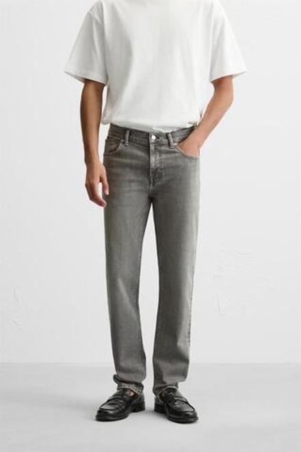 ZARA ДЖИНСЫ SLIM FIT, СЕРЫЙ