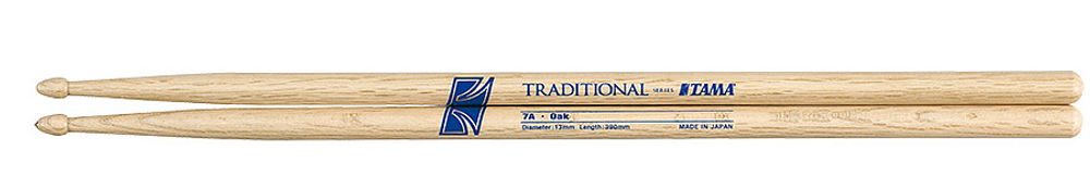 TAMA 7A TRADITIONAL JAPAN OAK барабанные палочки, дуб, наконечник конический деревянный.