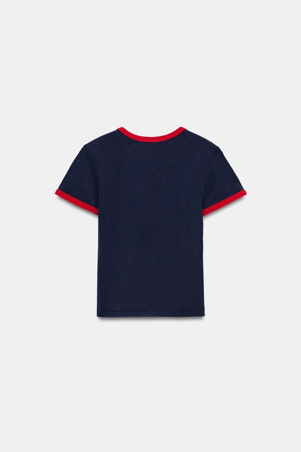 ZARA ФУТБОЛКА С НАДПИСЬЮ, СИНИЙ