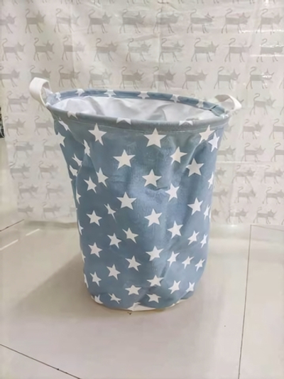 Корзина для хранения круглая Звезды 45*35 см голубой