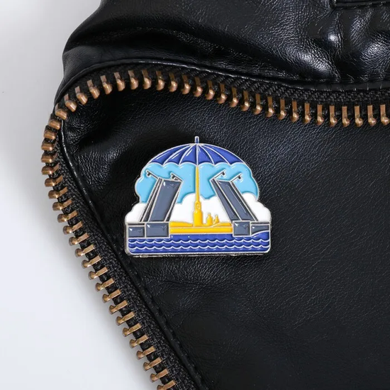 Значок металлический "Санкт-Петербург. Дворцовый мост", р-р 10х8 см